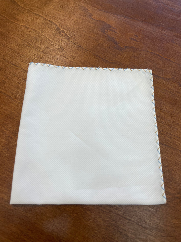 White Italian Cotton with Border Detail