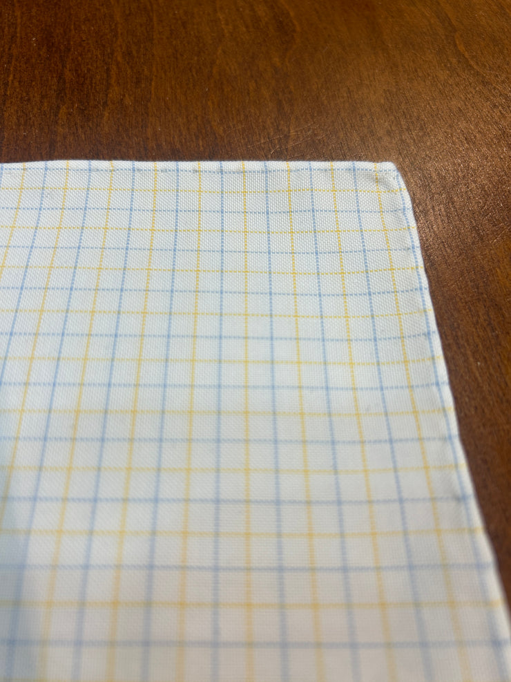 Pale Yellow and Blue Grid Pattern