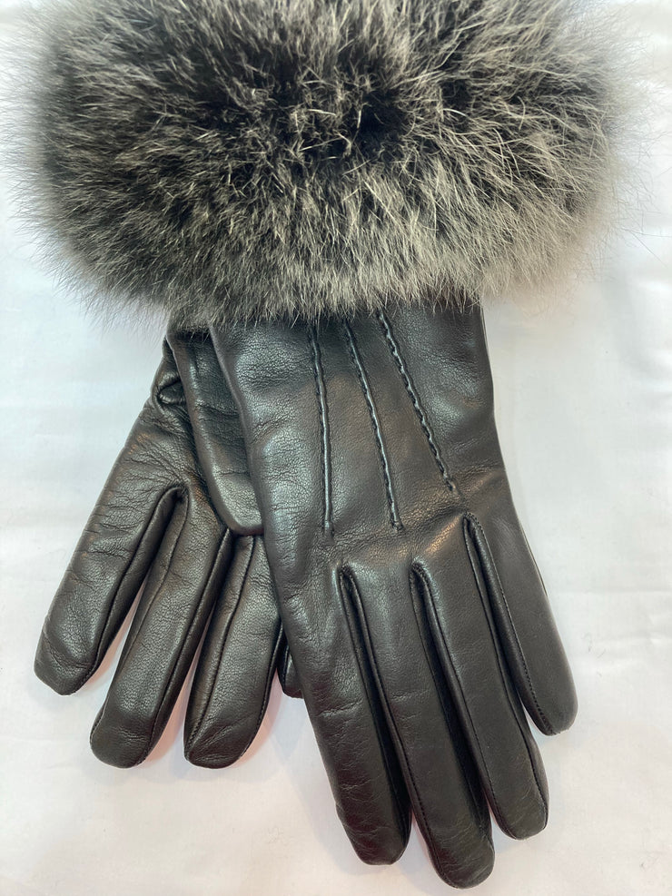 Fratelli Orsini Italian Faux Fur Cuff Cashmere Lined Leather