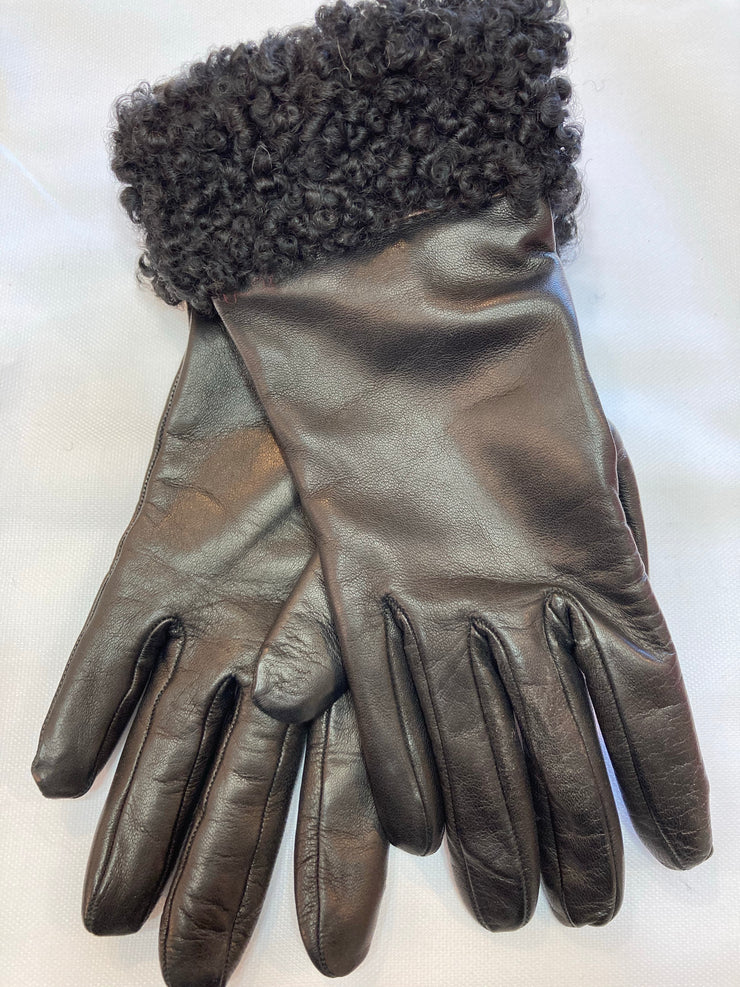 Fratelli Orsini Cashmere Lined Leather Gloves with Persian Cuff